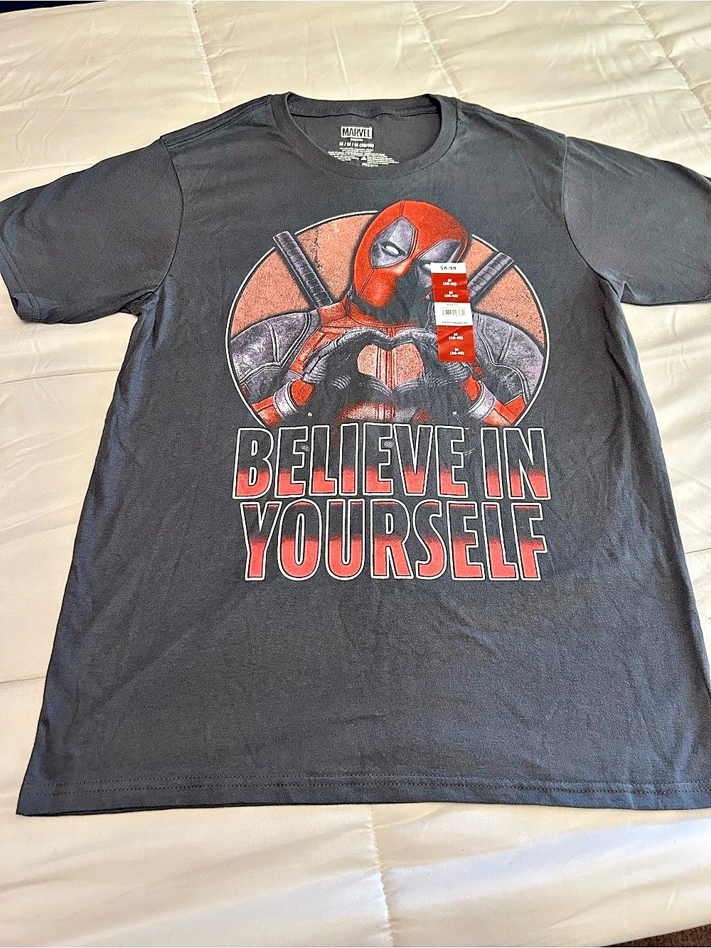 Marvel Deadpool Believe in Yourself Graphic T-Shirt Medium